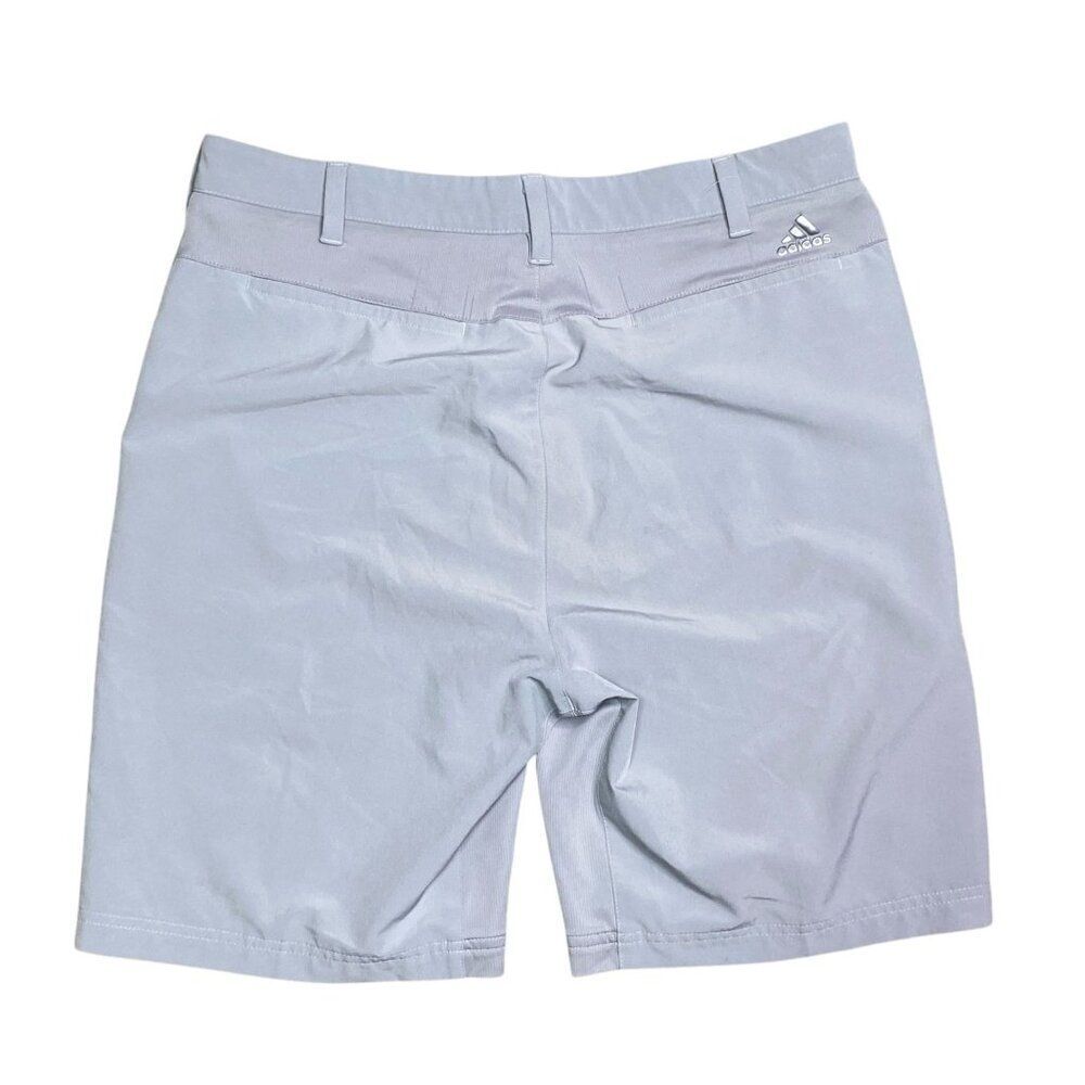 Adidas Light Gray Flat Front Mens Shorts Size 32 - Picture 2 of 5